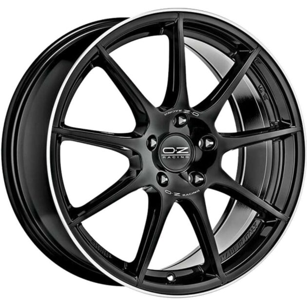 OZ Racing Veloce GT Gloss Black+Diamond Lip+Silver Lettering 7,5x17 5x112 ET35 CB75,0 R12 650 kg W01983251GD4