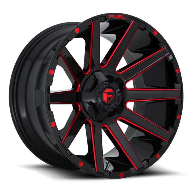 Fuel D643 Contra Gloss Black Red Tinted Clear 9x20 5x114.3 ET1 CB78,1 (PCD2: 5x127) 60° 1133 kg D64320902650