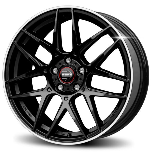 Momo Competizione Glossy Black Polished Lip 8x18 5x108 ET42 CB72,3 60° 700 kg WCOW80842508E