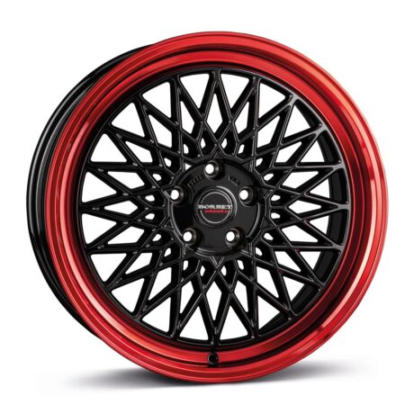 Borbet B black rim red 7×17 4×100 ET30 CB64,1 60° 600 kg 497187